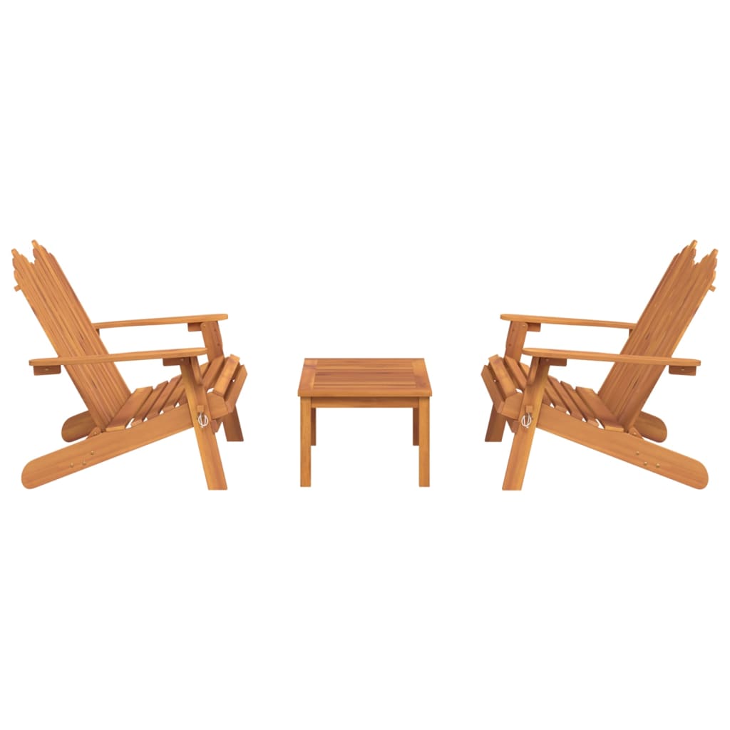 Adirondack Garden Lounge in Acacia Wood - 3 Piece, Multiple Seating Options
