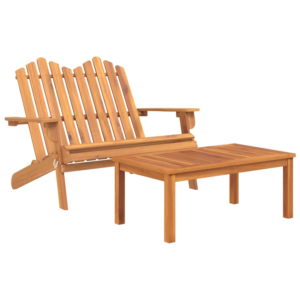 Adirondack Garden Lounge in Acacia Wood - 3 Piece, Multiple Seating Options