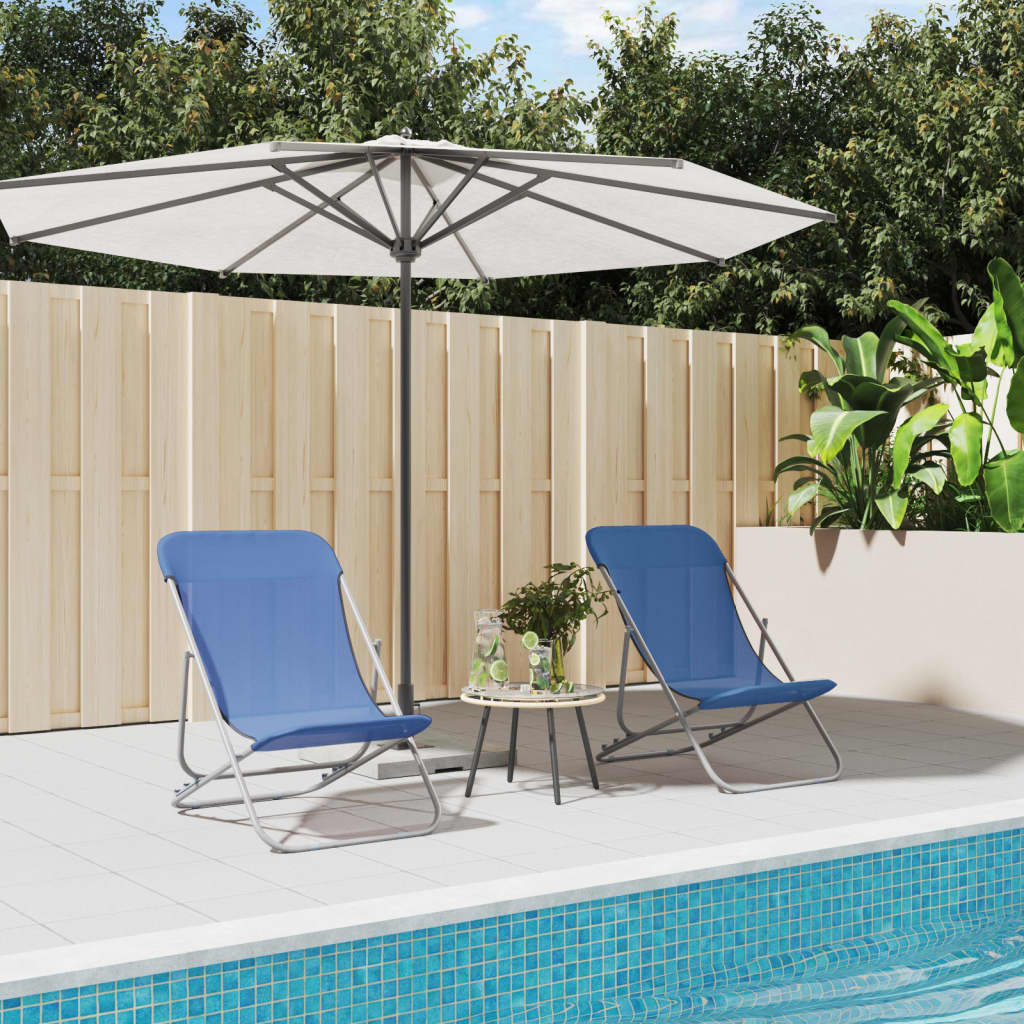 Folding Beach Style Chairs - 2 pcs