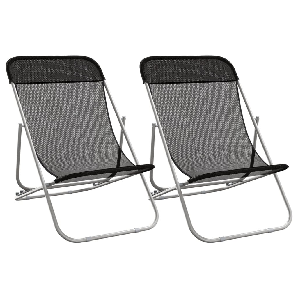 Folding Beach Style Chairs - 2 pcs
