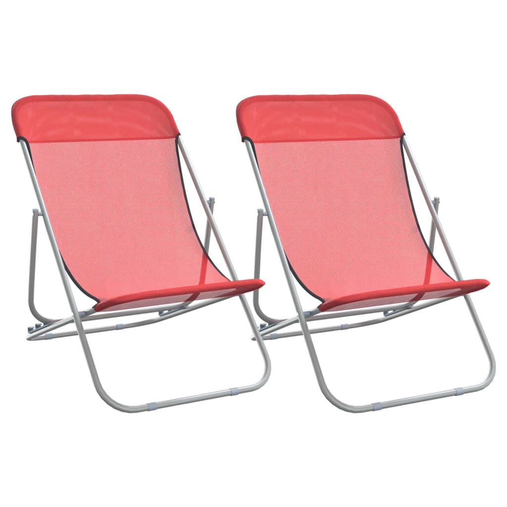 Folding Beach Style Chairs - 2 pcs