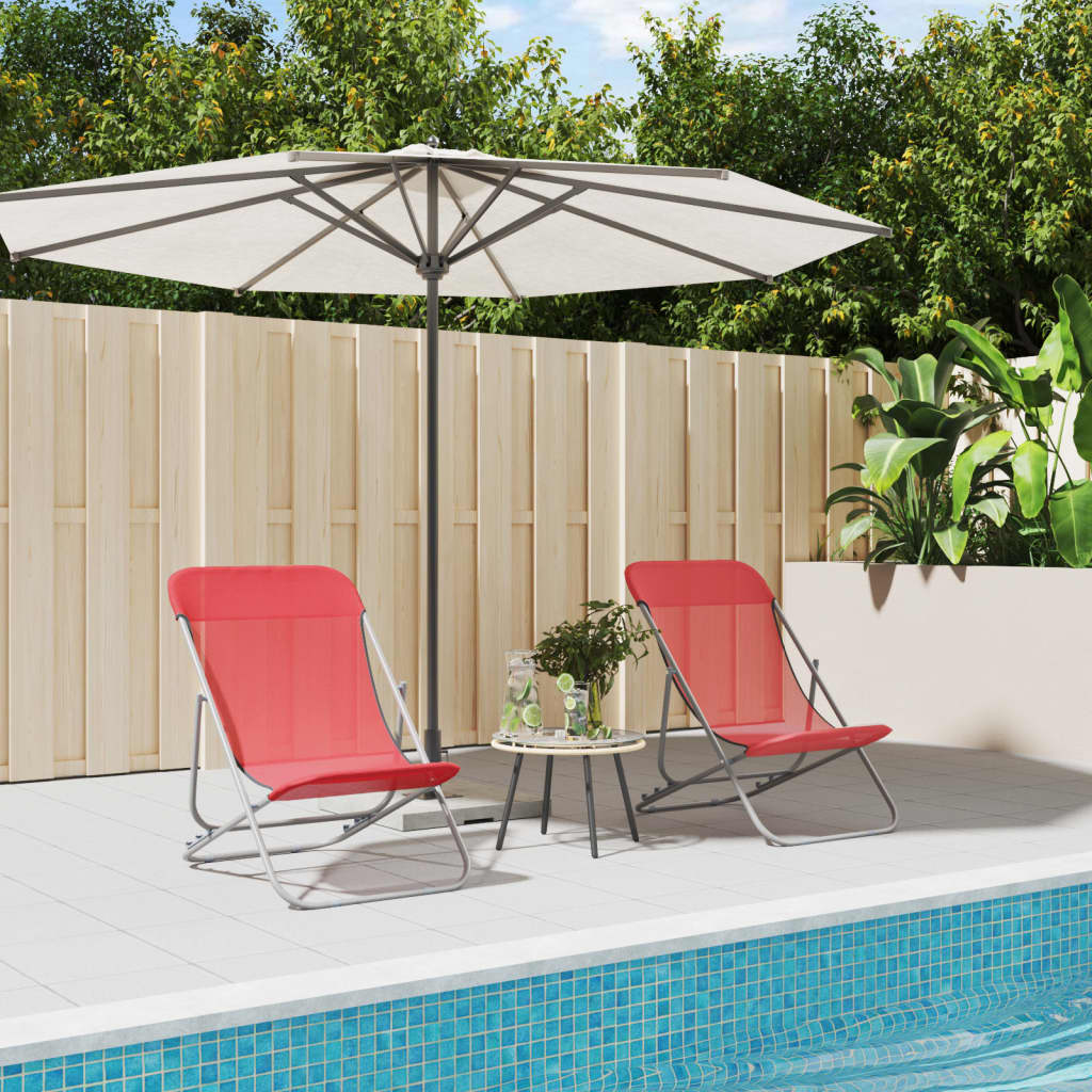 Folding Beach Style Chairs - 2 pcs