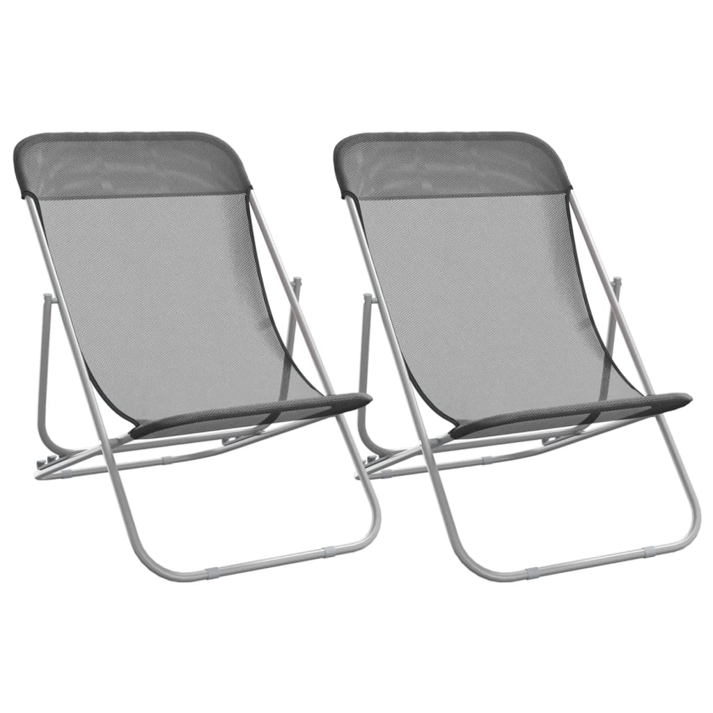 Folding Beach Style Chairs - 2 pcs