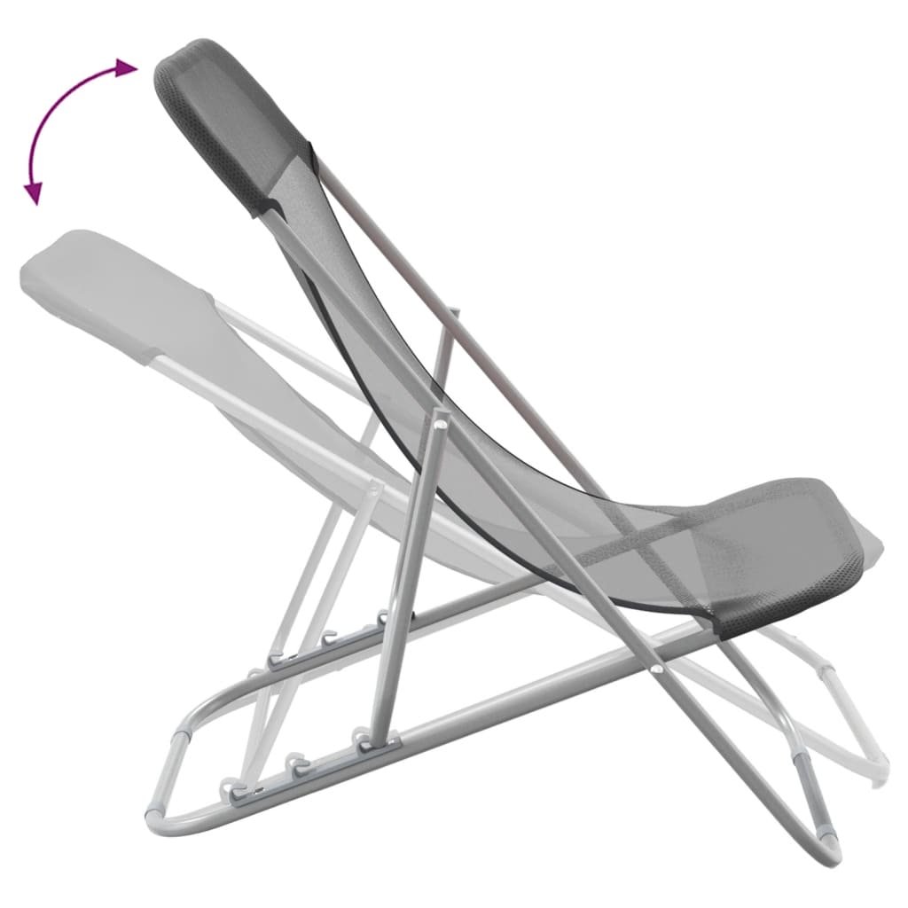 Folding Beach Style Chairs - 2 pcs