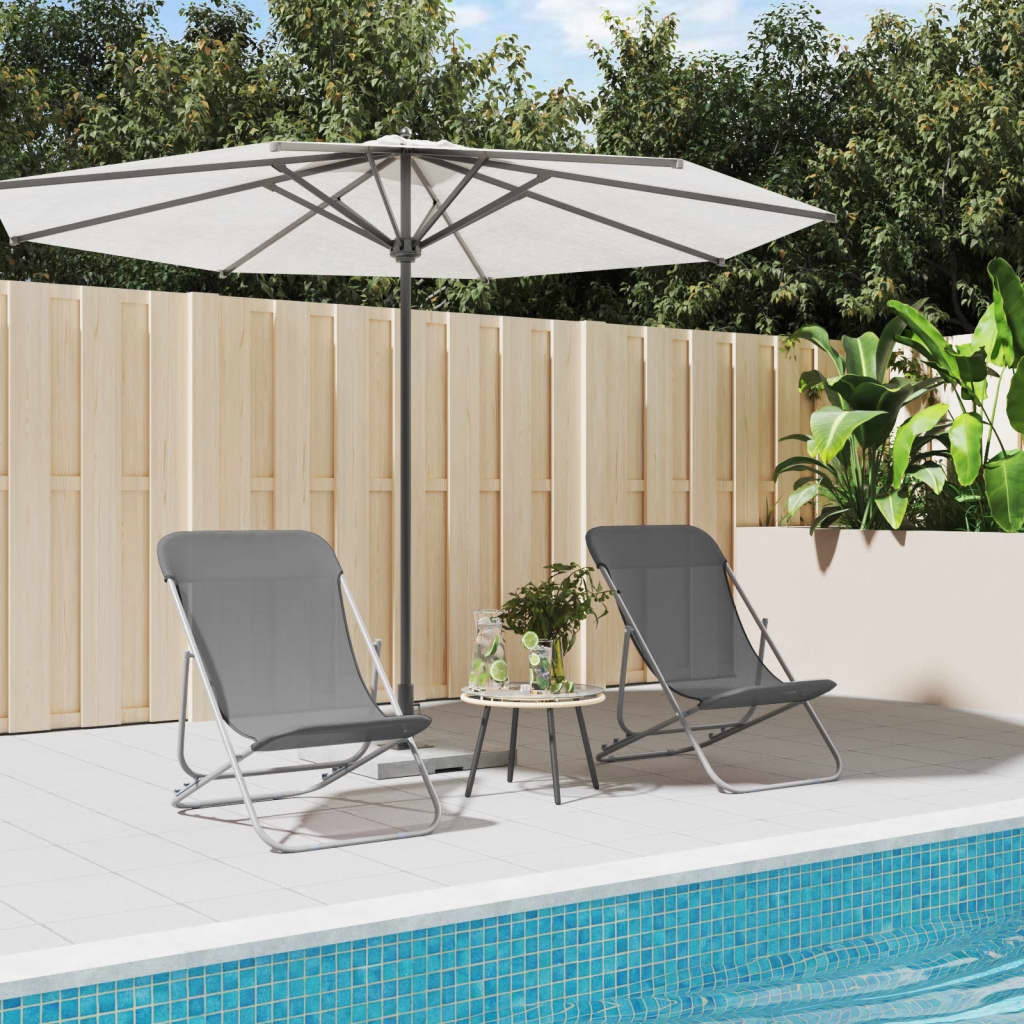 Folding Beach Style Chairs - 2 pcs