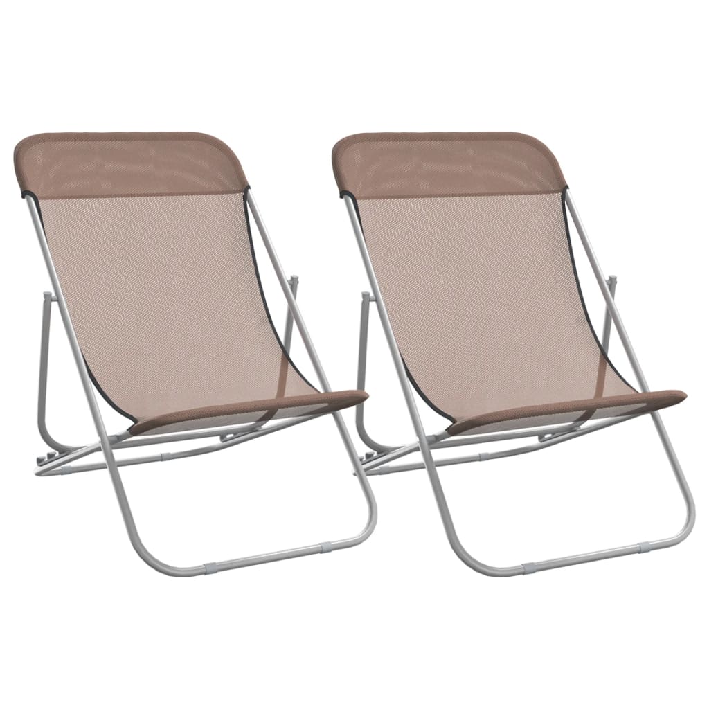Folding Beach Style Chairs - 2 pcs