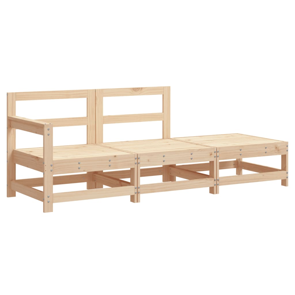 3 Piece Solid Wood Garden Lounge Set with Cushions