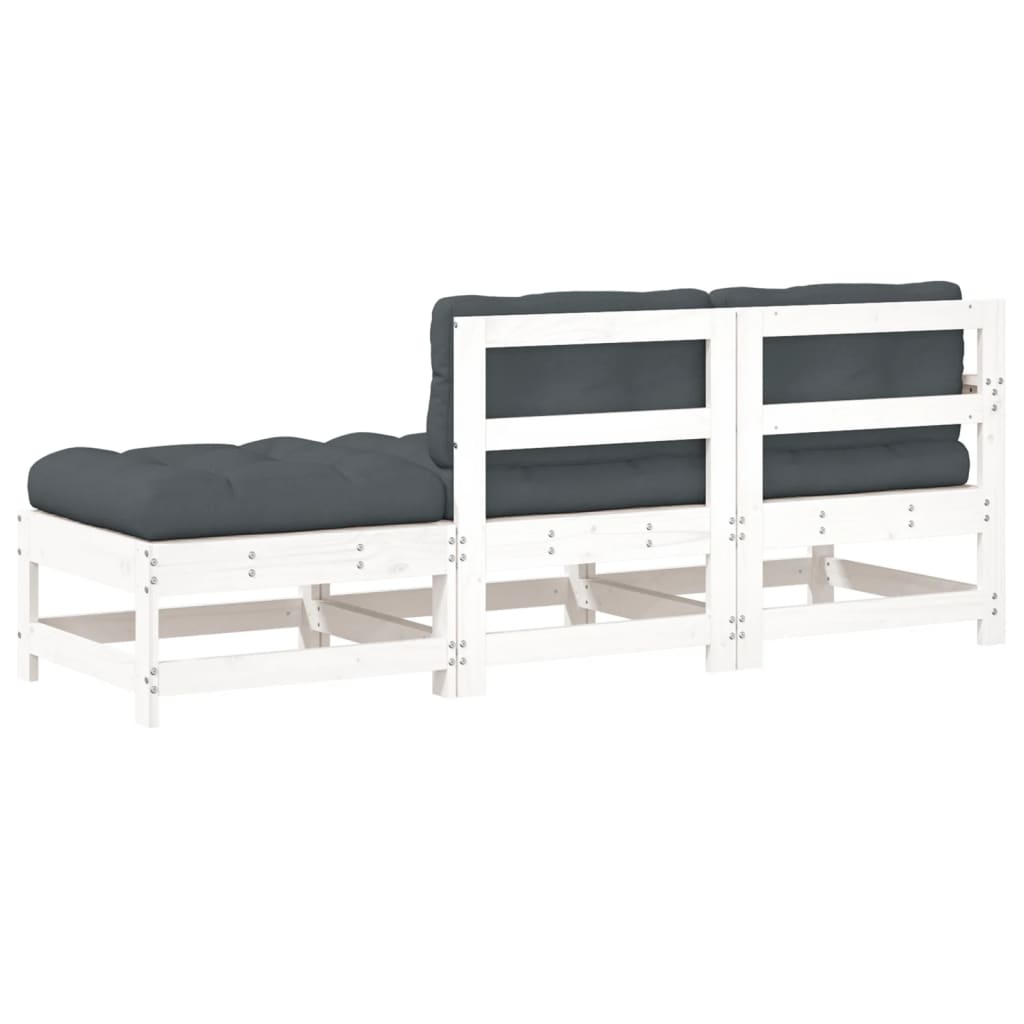3 Piece Solid Wood Garden Lounge Set with Cushions