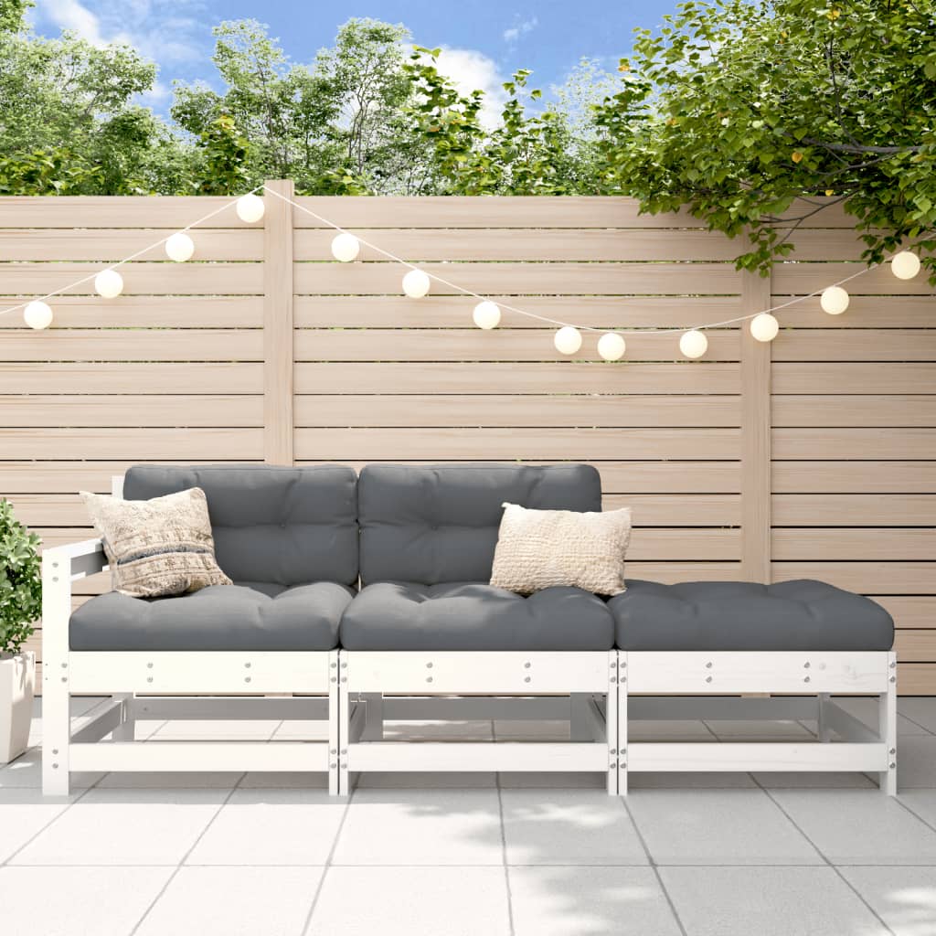 3 Piece Solid Wood Garden Lounge Set with Cushions