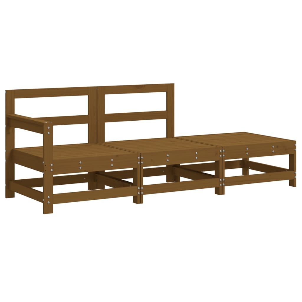 3 Piece Solid Wood Garden Lounge Set with Cushions