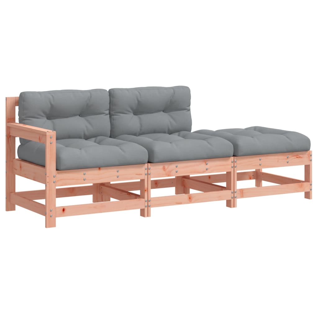 3 Piece Solid Wood Garden Lounge Set with Cushions