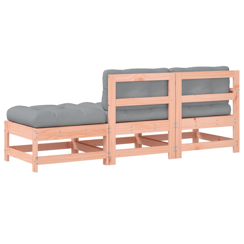3 Piece Solid Wood Garden Lounge Set with Cushions