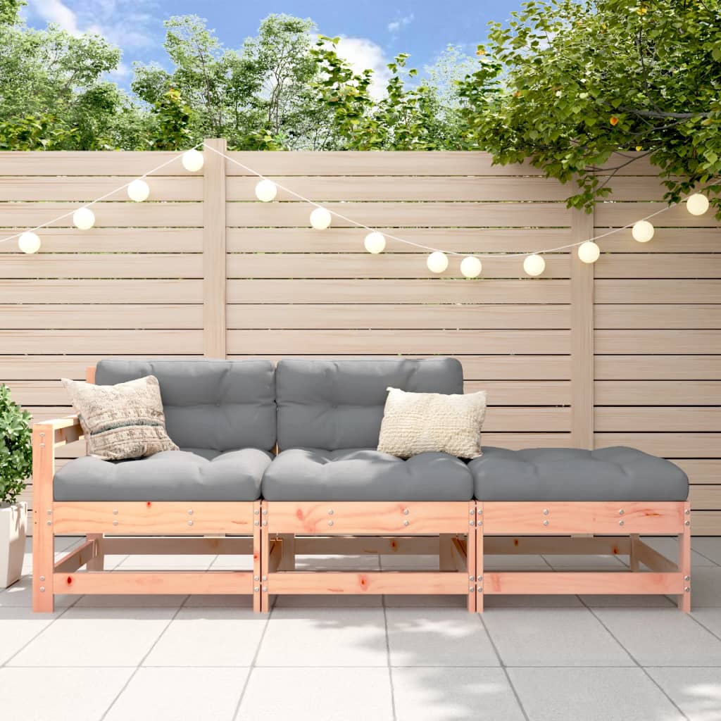 3 Piece Solid Wood Garden Lounge Set with Cushions