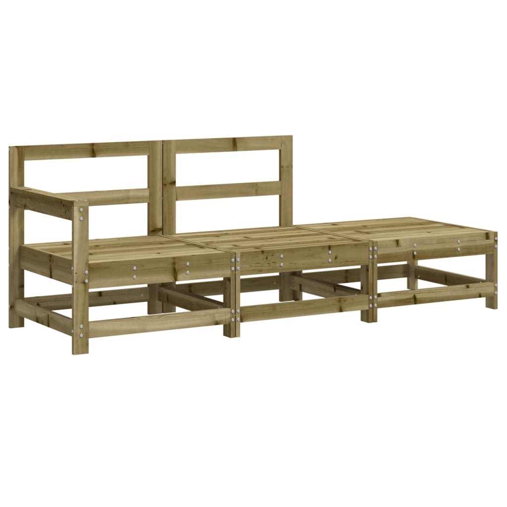 3 Piece Solid Wood Garden Lounge Set with Cushions