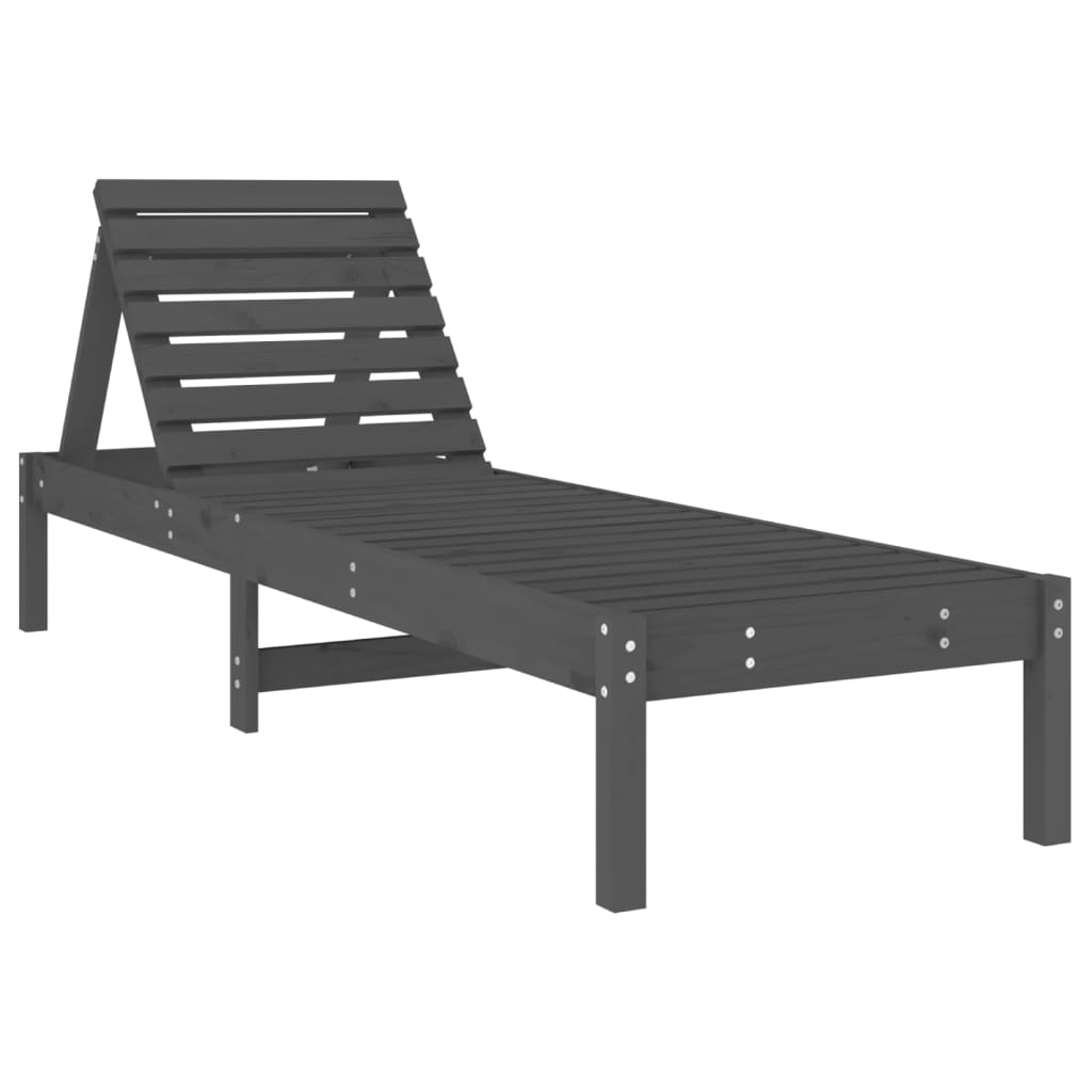 Solid Wood Sun Lounger with Adjustable Support