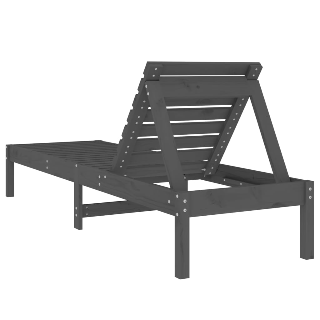 Solid Wood Sun Lounger with Adjustable Support