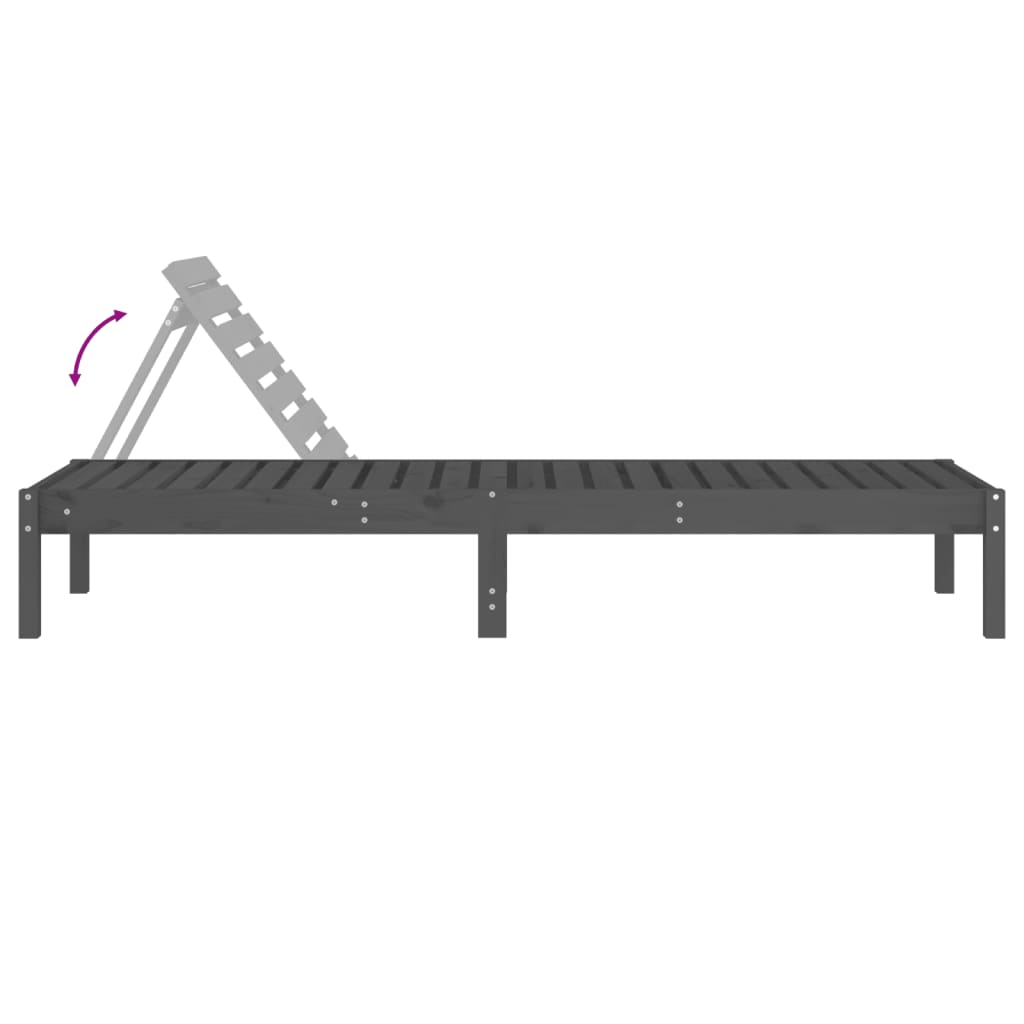 Solid Wood Sun Lounger with Adjustable Support