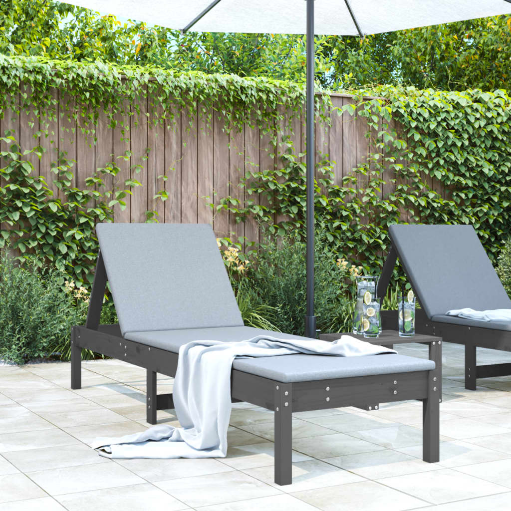 Solid Wood Sun Lounger with Adjustable Support