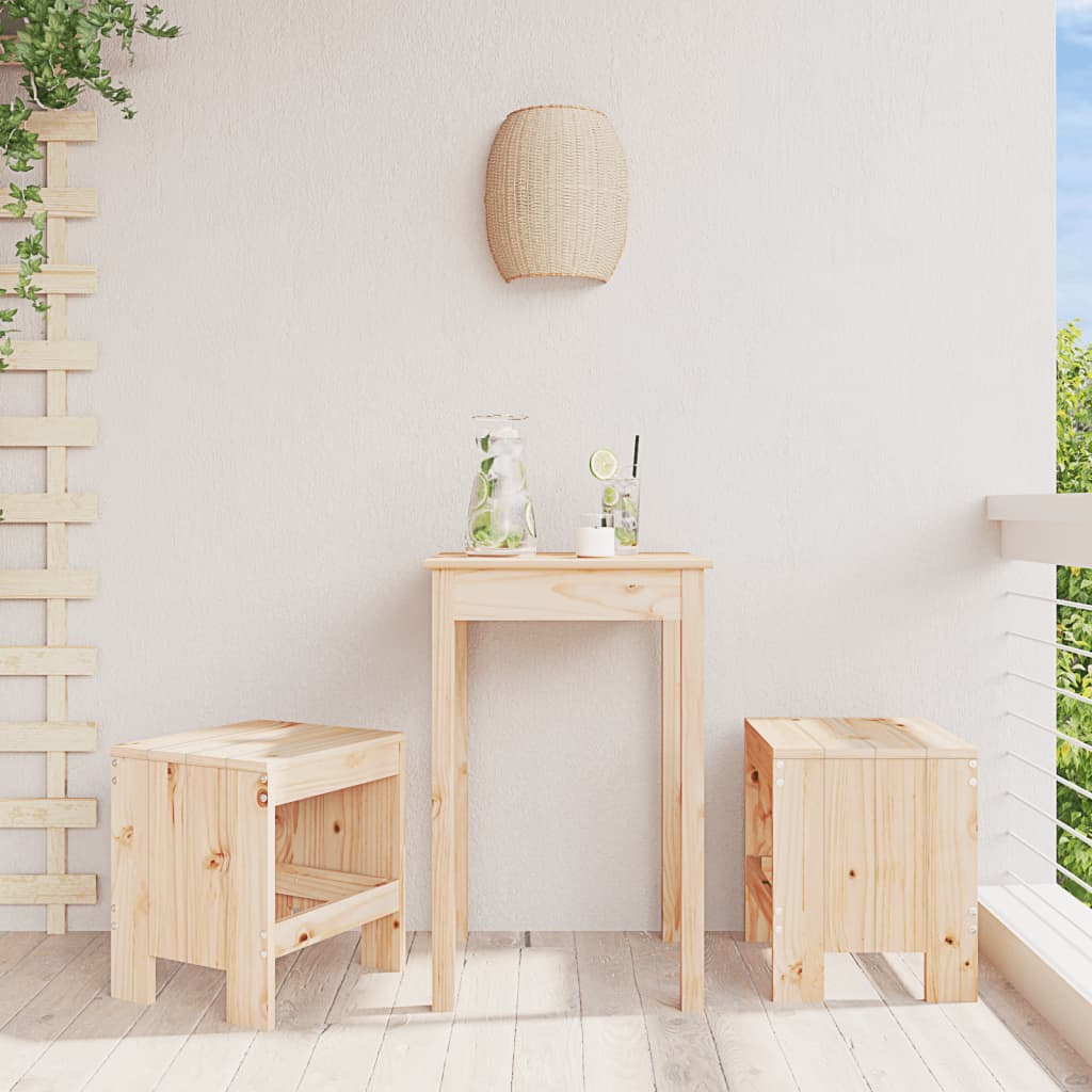 Garden Stools in Solid Wood - 2 pcs