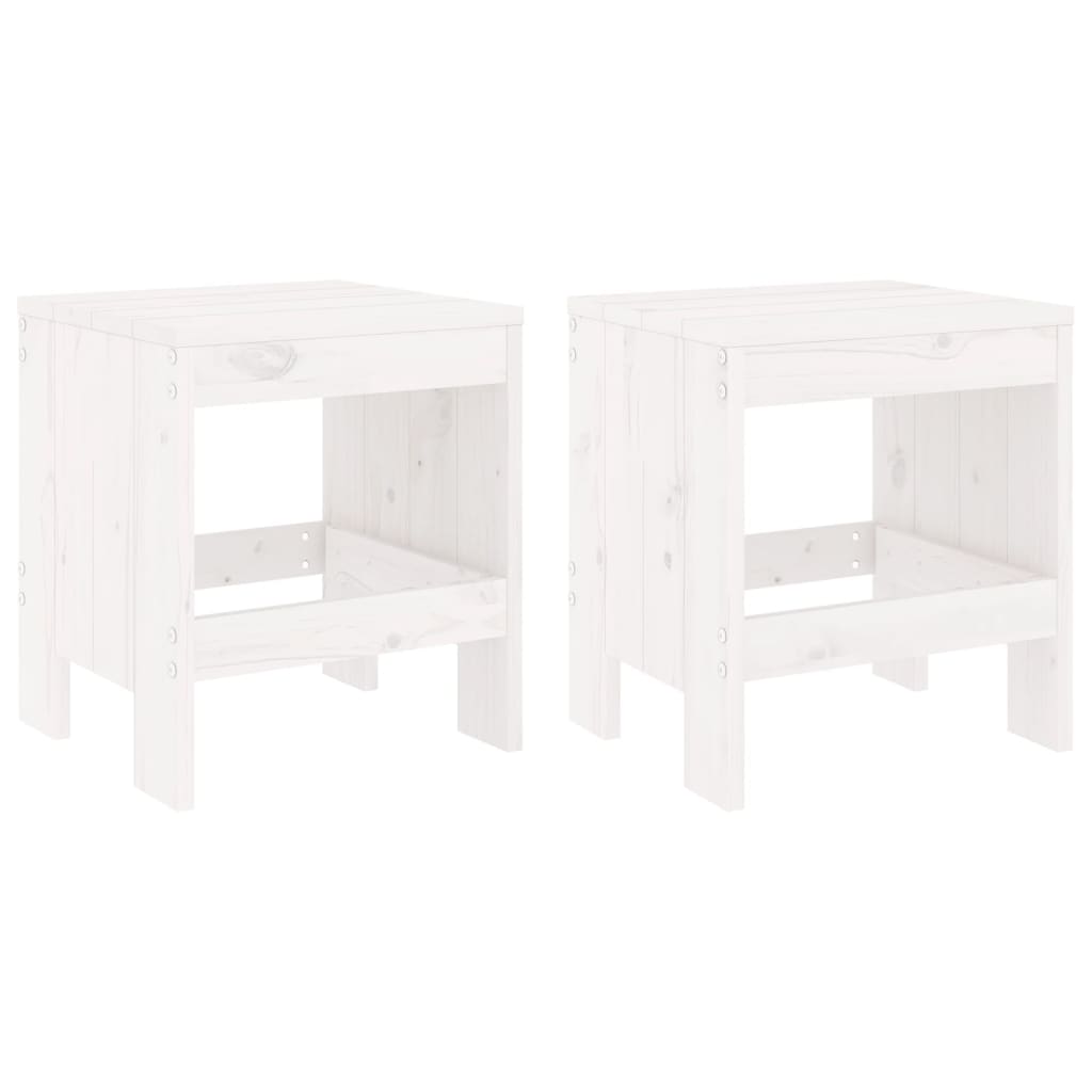 Garden Stools in Solid Wood - 2 pcs
