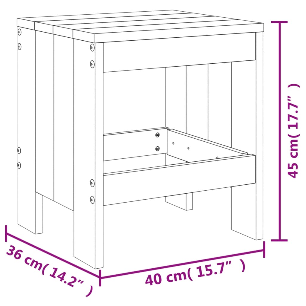 Garden Stools in Solid Wood - 2 pcs