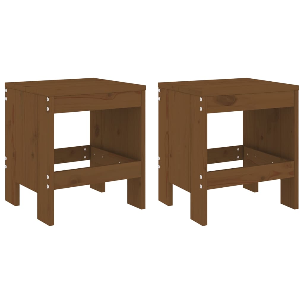 Garden Stools in Solid Wood - 2 pcs