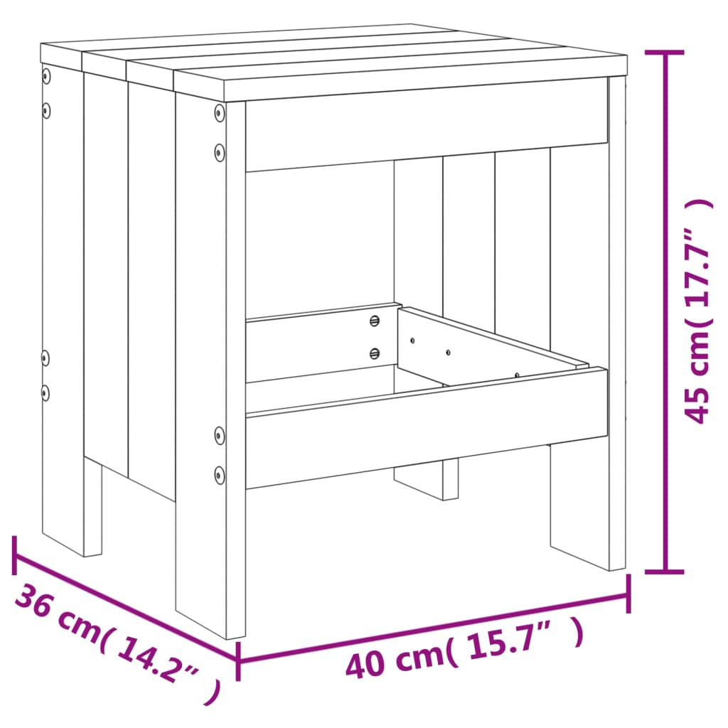 Garden Stools in Solid Wood - 2 pcs
