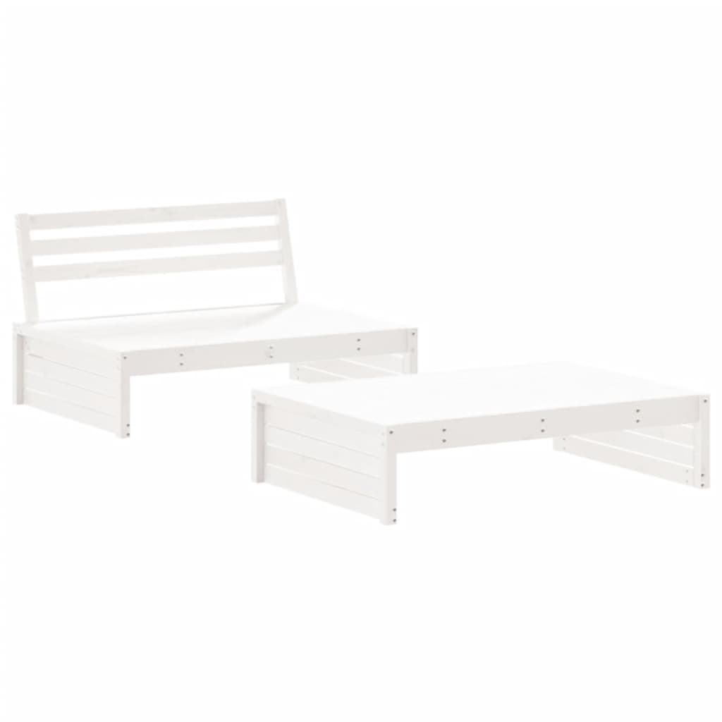 2 Piece Solid Wood Garden Lounge Set of Sofa and Table