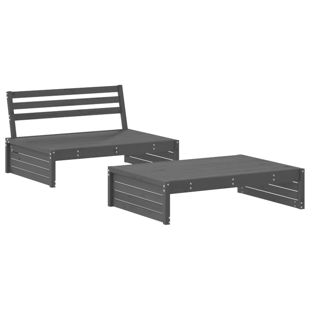 2 Piece Solid Wood Garden Lounge Set of Sofa and Table