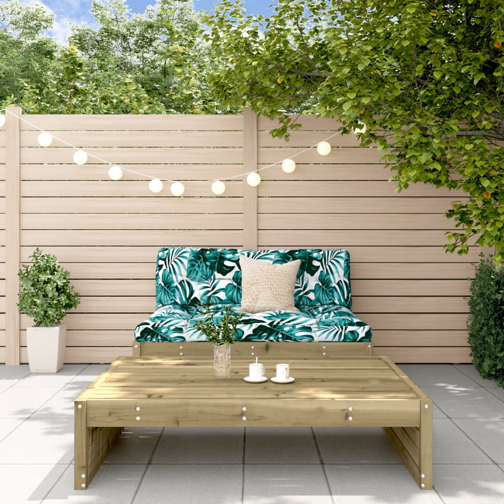 2 Piece Solid Wood Garden Lounge Set of Sofa and Table