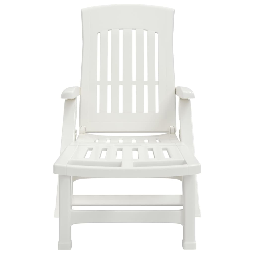 Folding Sun Lounger with Wheels