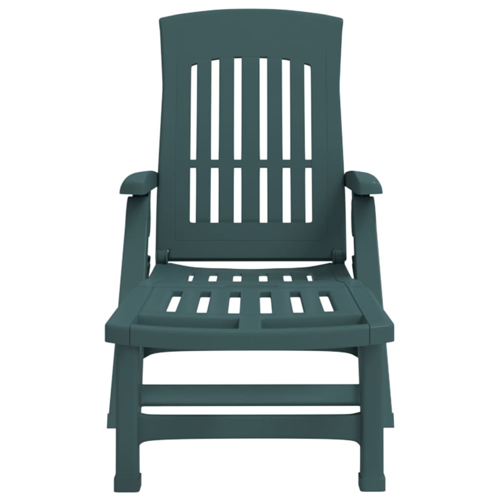 Folding Sun Lounger with Wheels