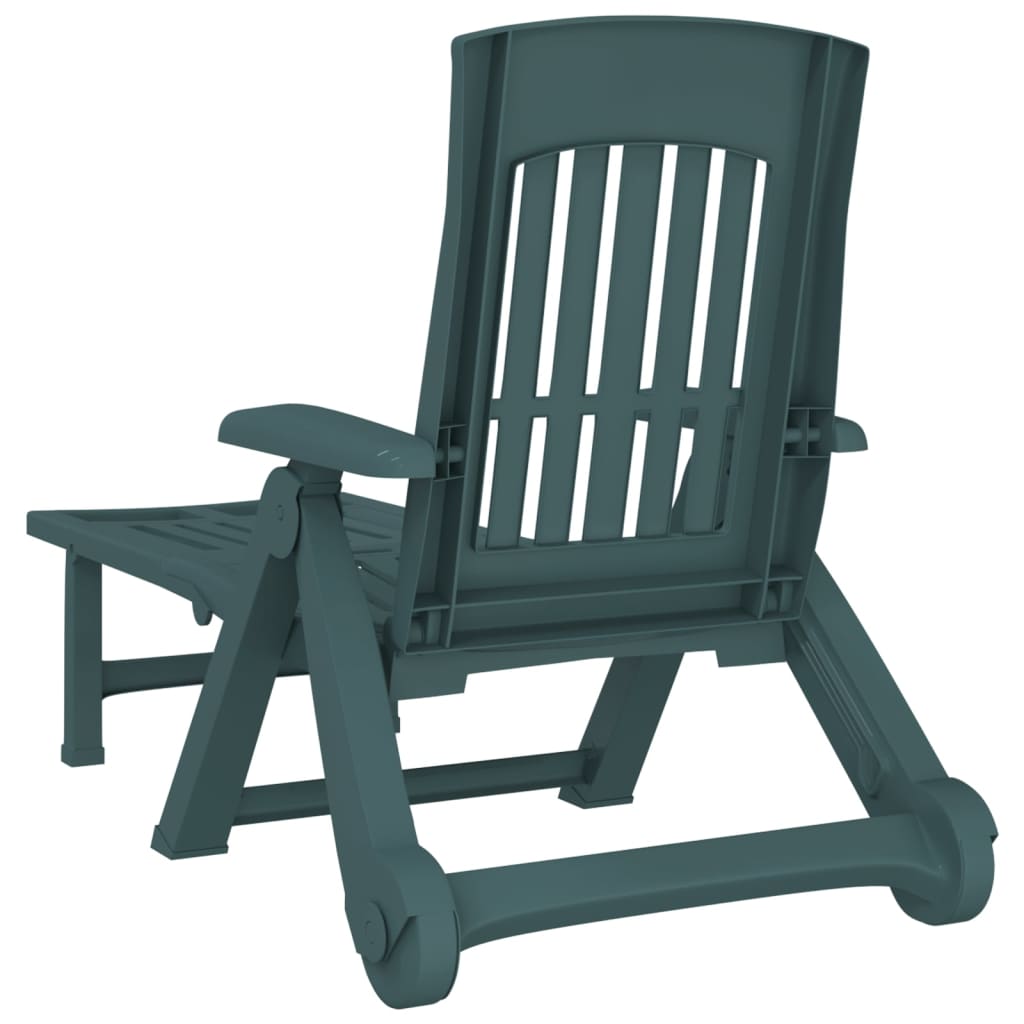 Folding Sun Lounger with Wheels