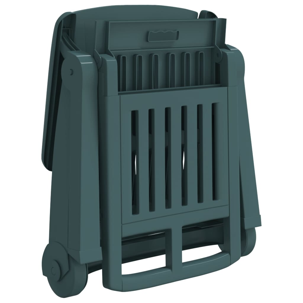 Folding Sun Lounger with Wheels