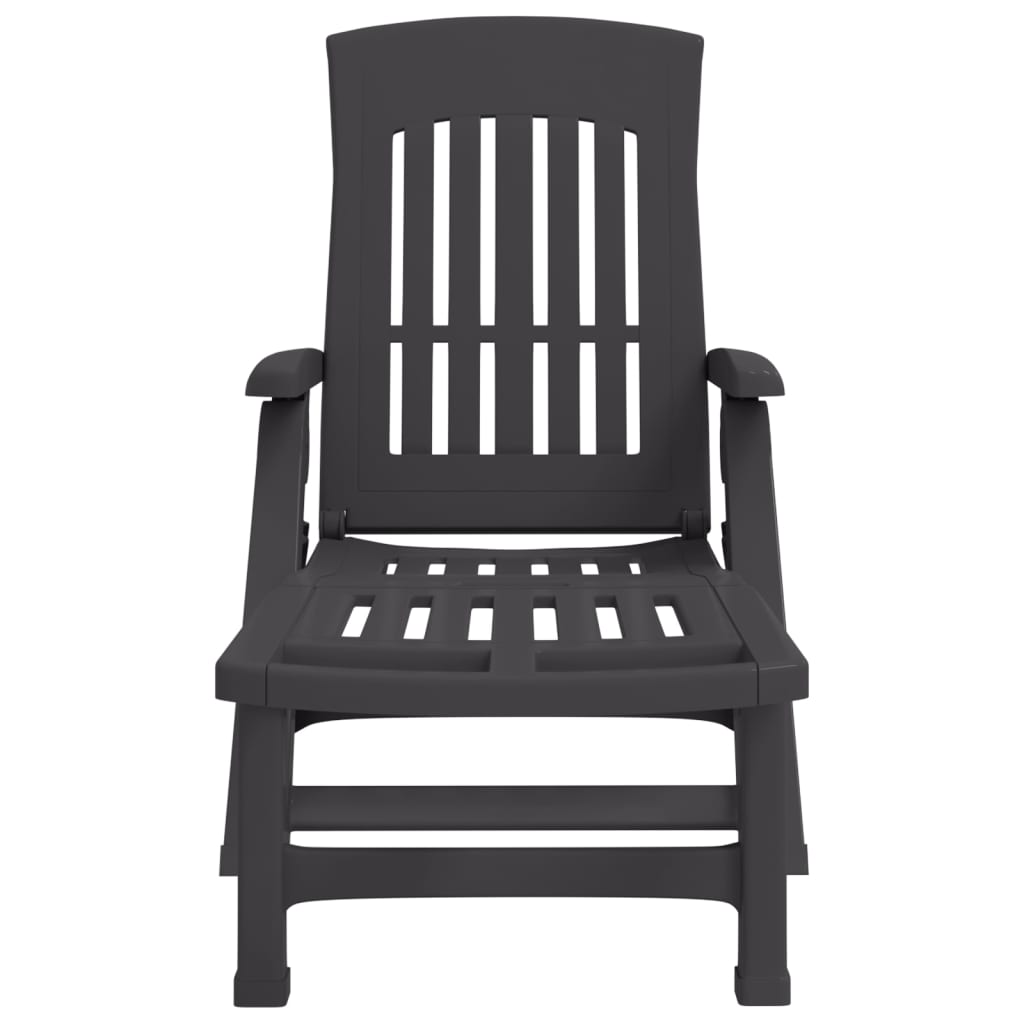 Folding Sun Lounger with Wheels
