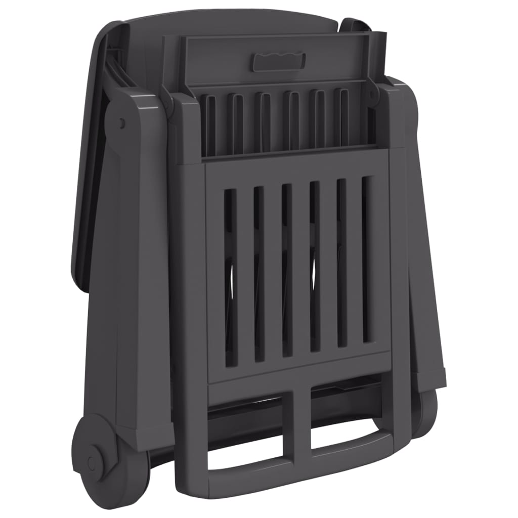 Folding Sun Lounger with Wheels