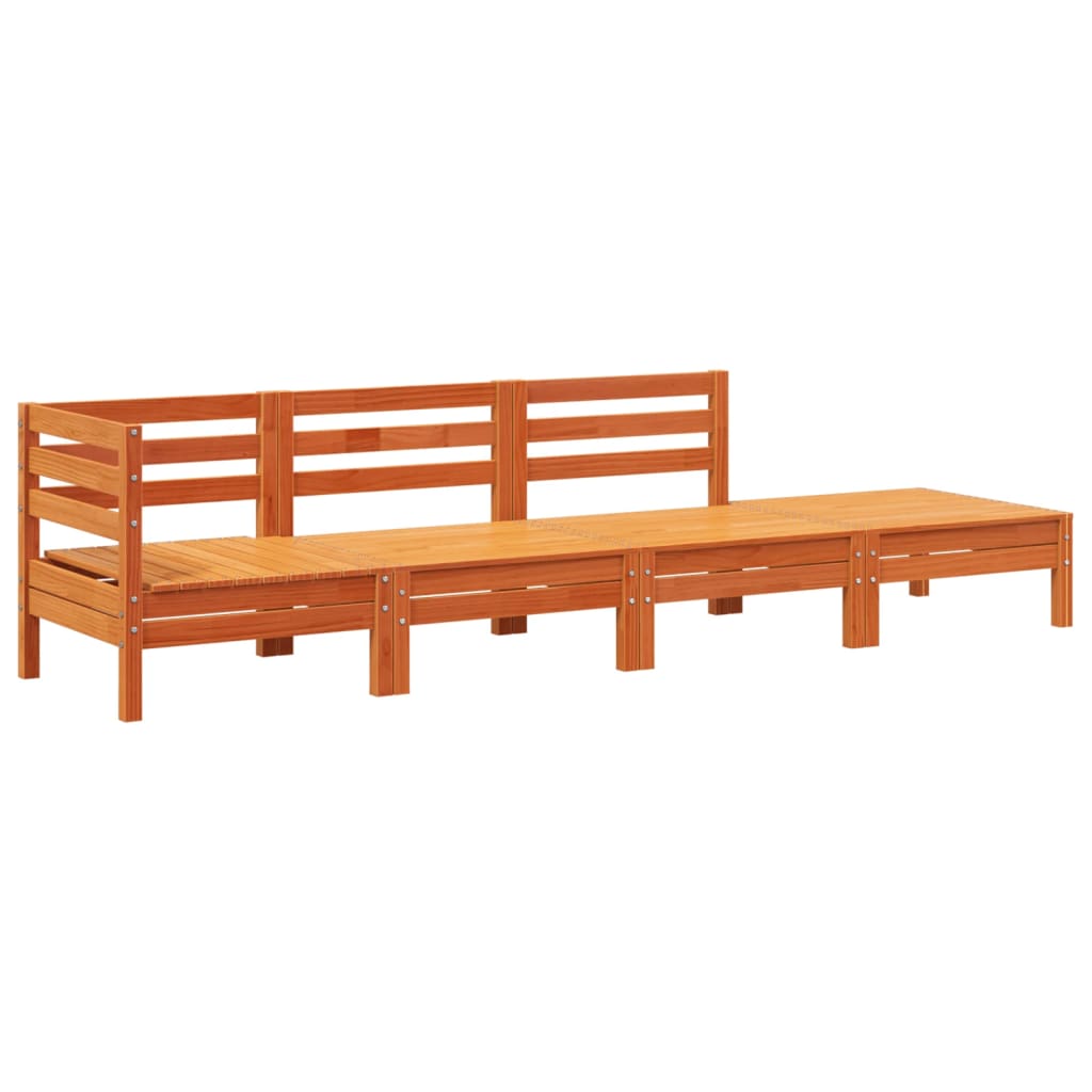 4-Seater Garden Sofa in Solid Wood