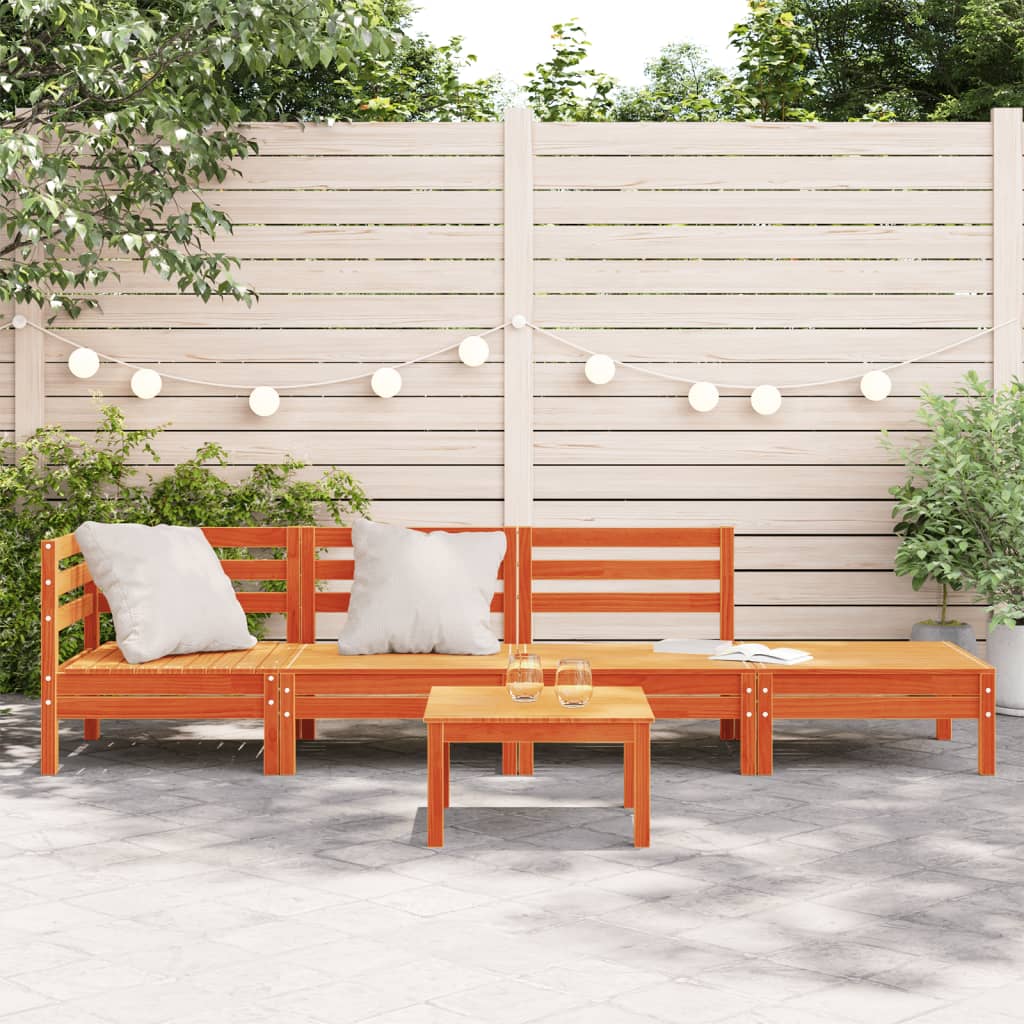 4-Seater Garden Sofa in Solid Wood