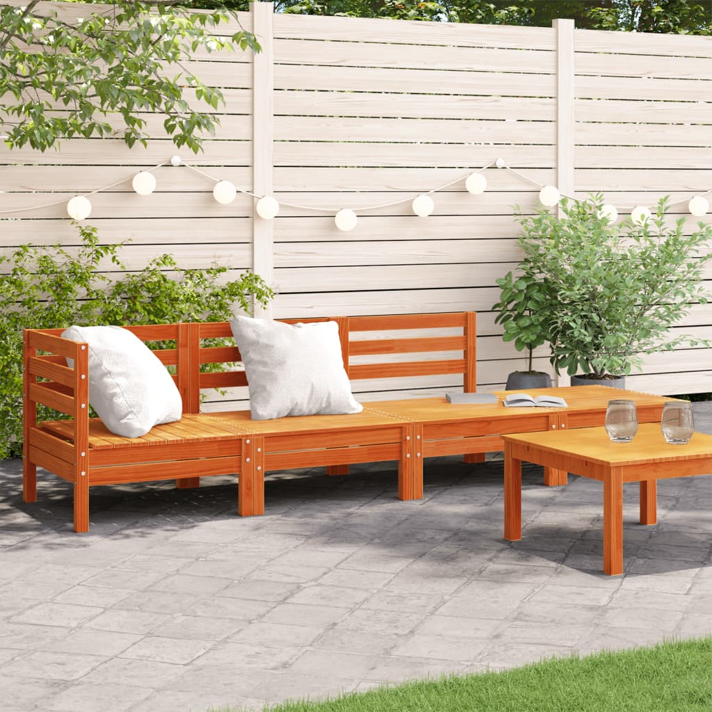 4-Seater Garden Sofa in Solid Wood