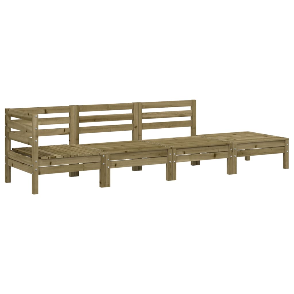 4-Seater Garden Sofa in Solid Wood