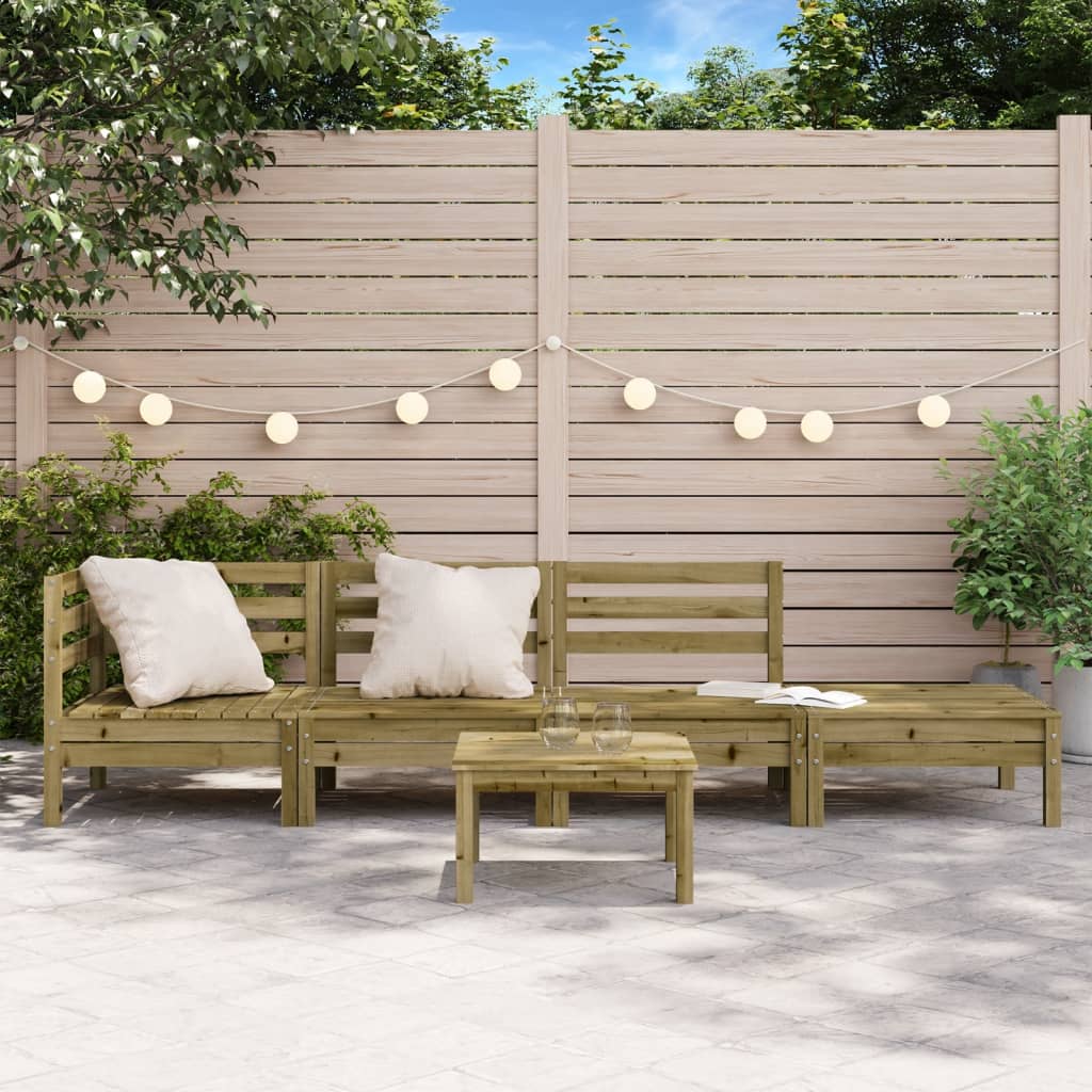 4-Seater Garden Sofa in Solid Wood