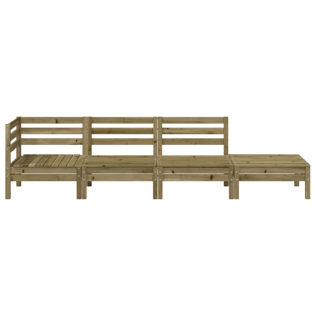 4-Seater Garden Sofa in Solid Wood