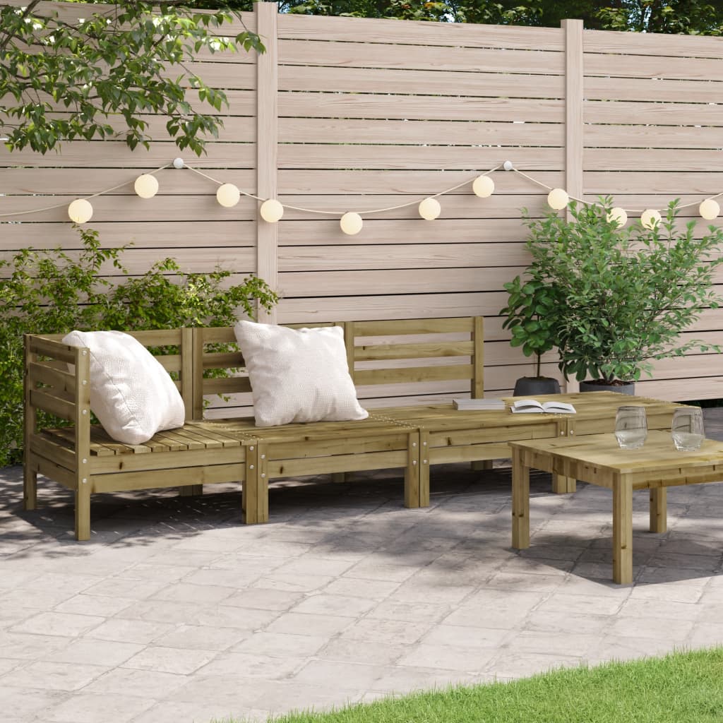 4-Seater Garden Sofa in Solid Wood