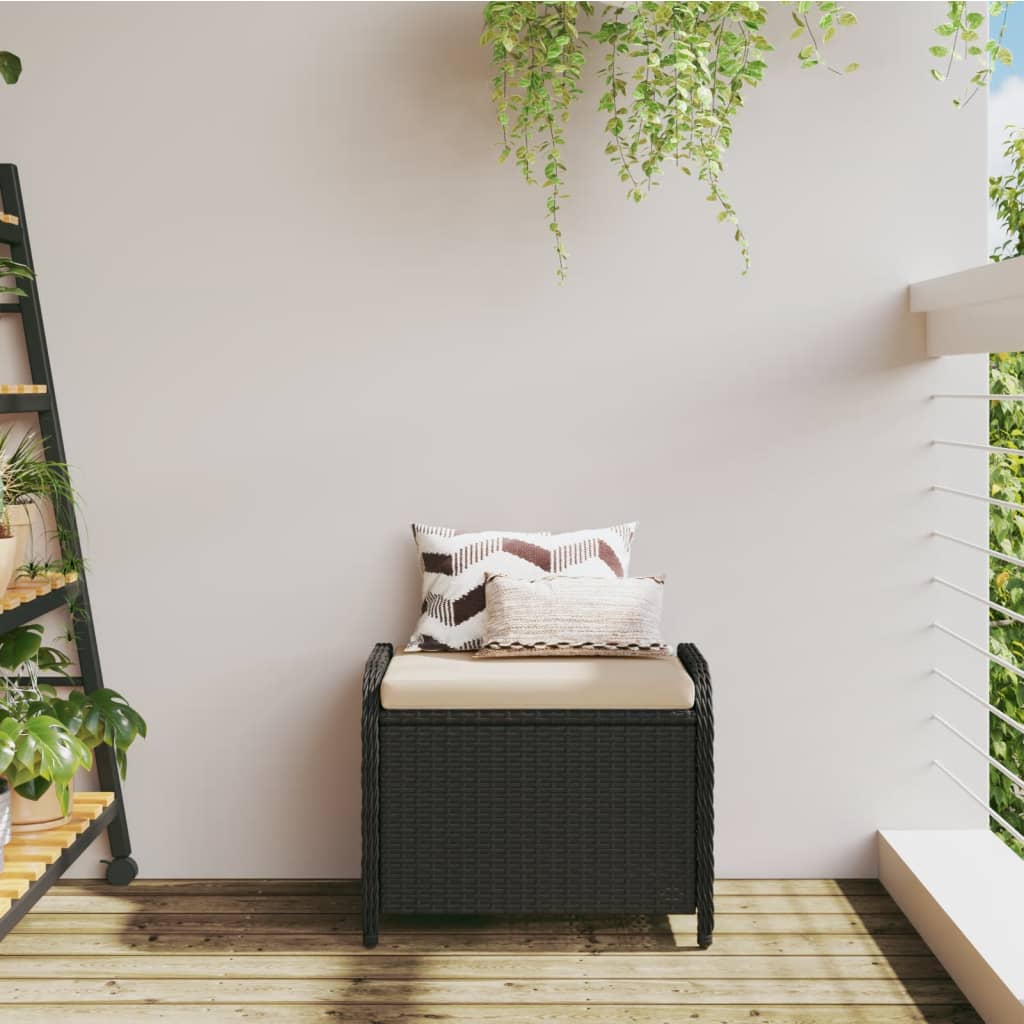 Rattan Garden Stool with Cushion