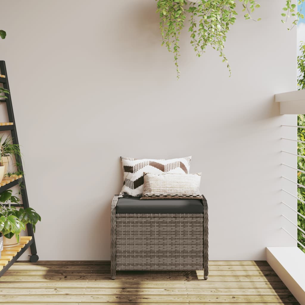 Rattan Garden Stool with Cushion