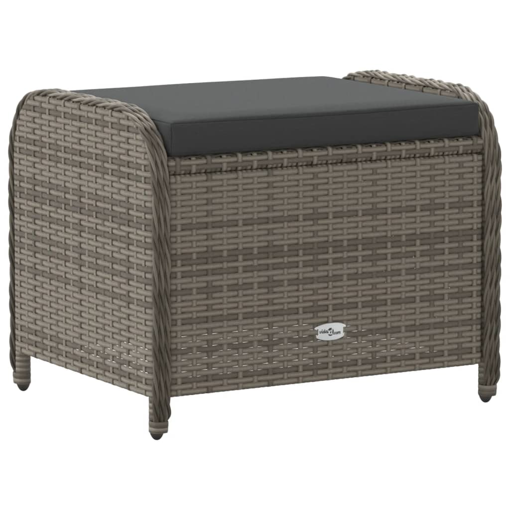 Rattan Garden Stool with Cushion