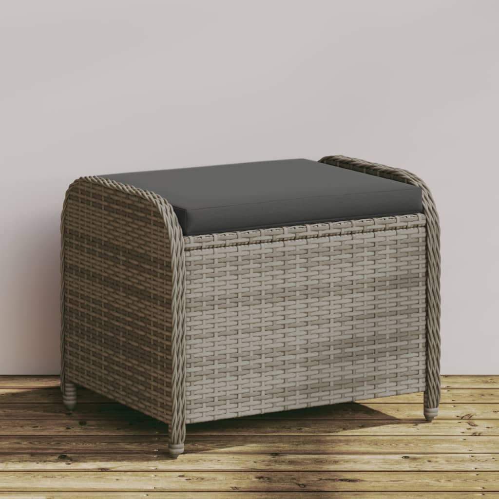 Rattan Garden Stool with Cushion