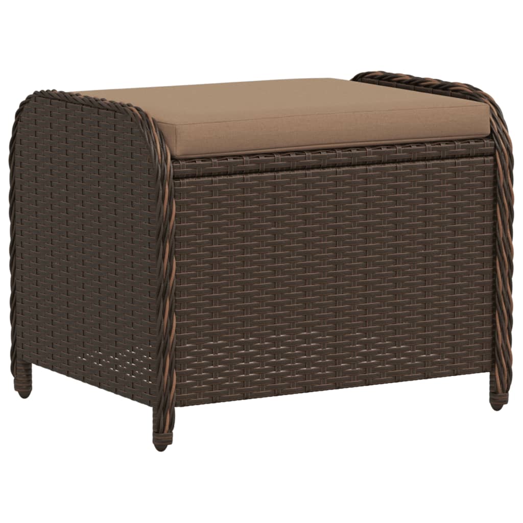 Rattan Garden Stool with Cushion