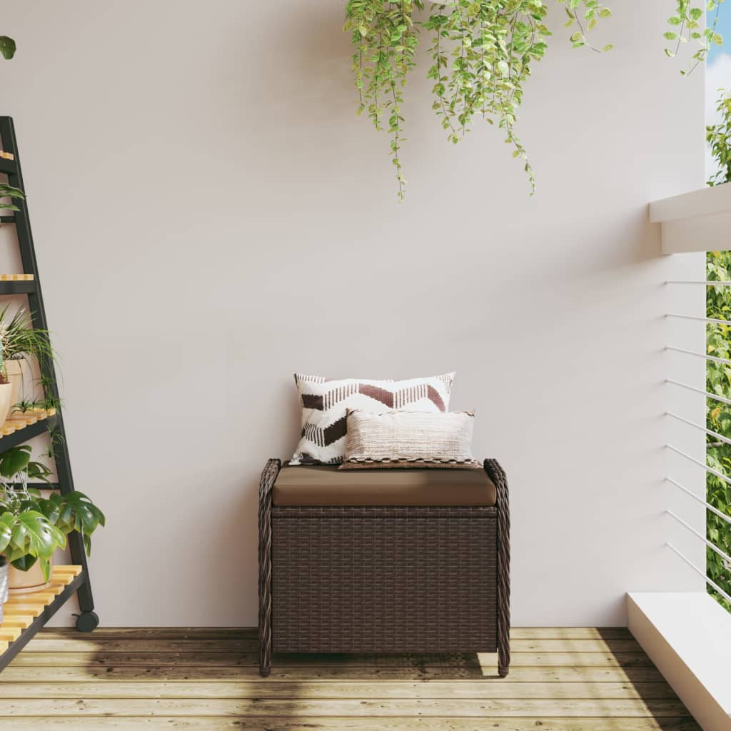 Rattan Garden Stool with Cushion