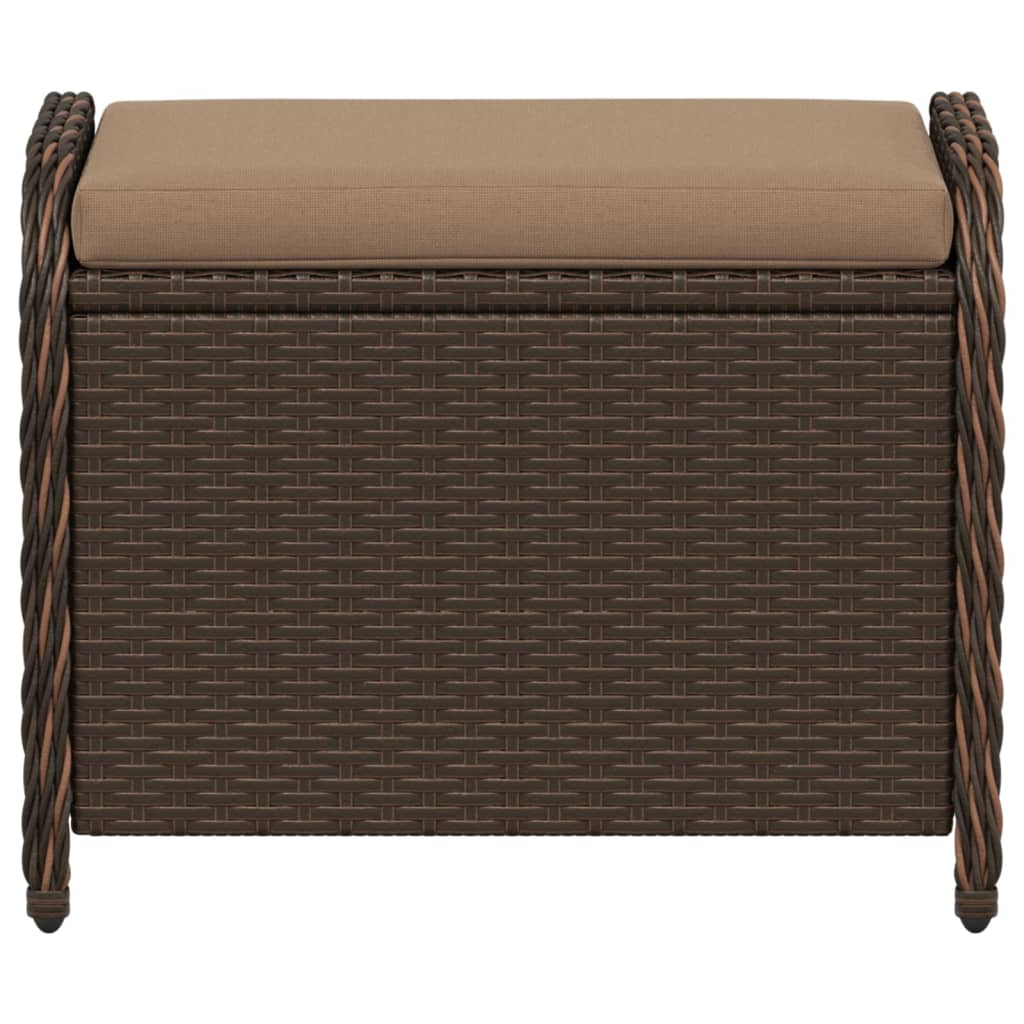 Rattan Garden Stool with Cushion